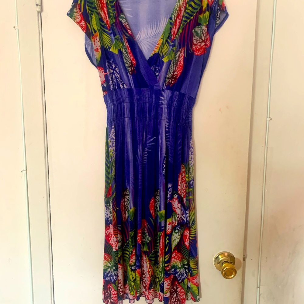 Tropical Leaf Print Dress